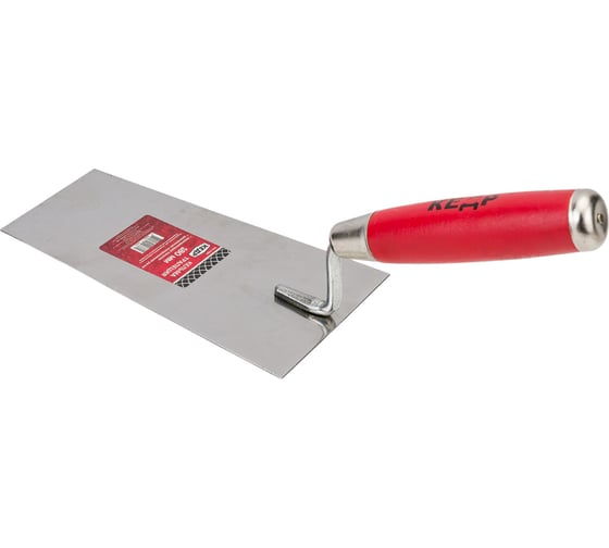 Изображение товара Нержавеющая кельма с деревянной ручкой (трапеция) 180 мм КЕДР 050-0180 26242