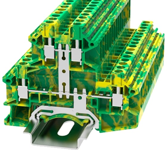 Изображение товара Клемма на дин-рейку DEGSON 4 кв.мм, винтовая, земля, 50 штук DCKKB4-PE-01P-1C-00Z(H)