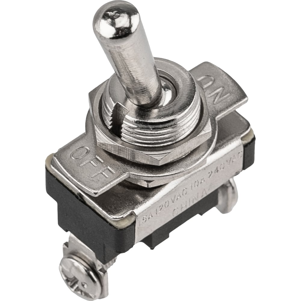 Изображение товара Однополюсный тумблер REXANT 220V 10А (2C) мини on-off с фиксацией и подсветкой