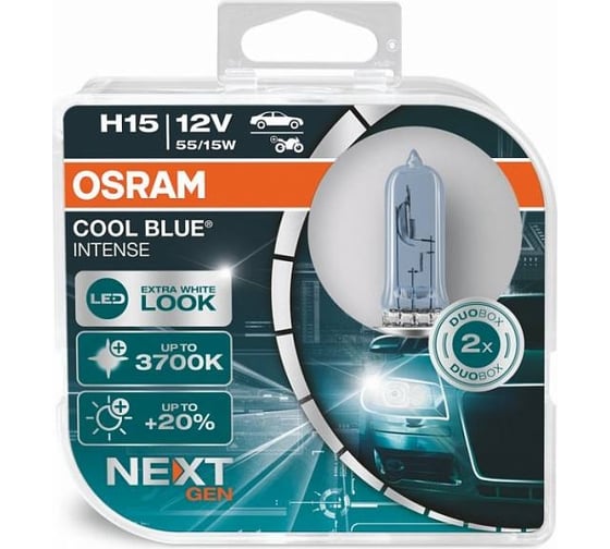 Изображение товара Автолампа Osram H15, 2 шт., до 3700 K, 12 В 64176CBN-HCB