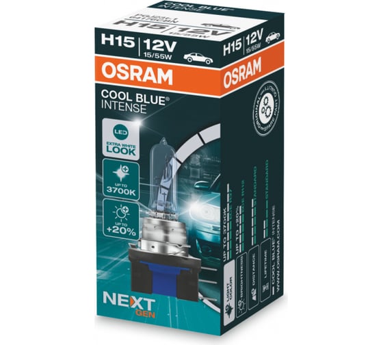 Изображение товара Автолампа H15 55/15 PGJ23t-1+20 процентов COOL BLUE INTENSE NextGen Osram 64176CBN 184080