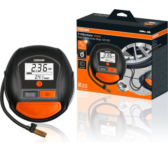 Изображение товара O-поршневой компрессор Osram 150 PSI, 40 л/мин, 14 А, 12 В OTI1000