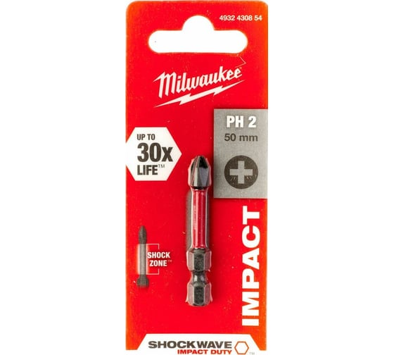Изображение товара Насадка SHOCKWAVE (PH2; 50 мм) Milwaukee 4932430854