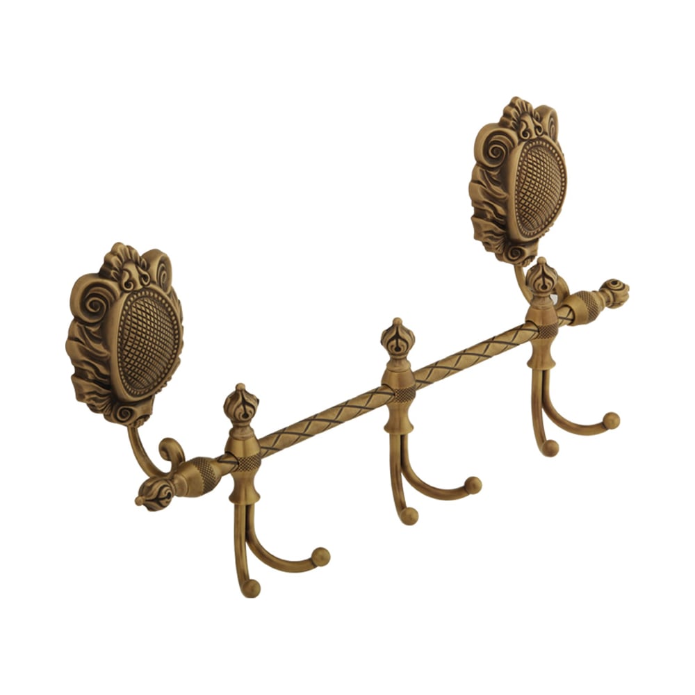 Изображение товара Планка с 3-мя двойными крючками Migliore CLEOPATRA L36 см, бронза 16635