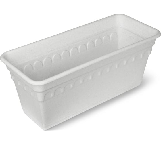 Изображение товара Балконный ящик для растений Martika Колывань 40 см, с поддоном, мрамор С183М