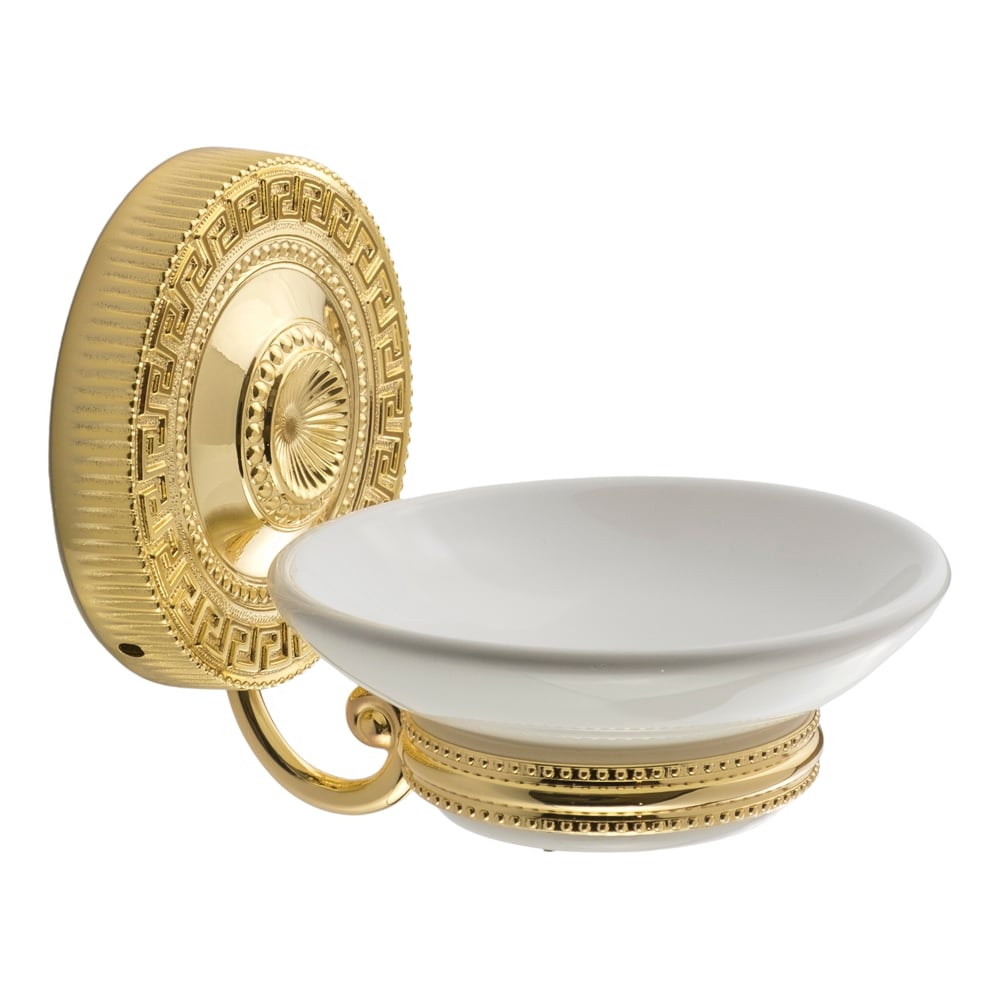 Изображение товара Мыльница Migliore MONTECARLO настенная, керамика белая/золото