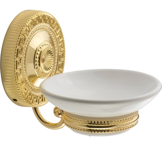 Изображение товара Мыльница Migliore MONTECARLO настенная, керамика белая/золото 31515