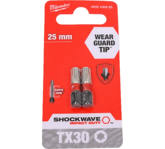 Изображение товара Насадка SHOCKWAVE (2 шт; TX30; 25 мм) Milwaukee 4932430885