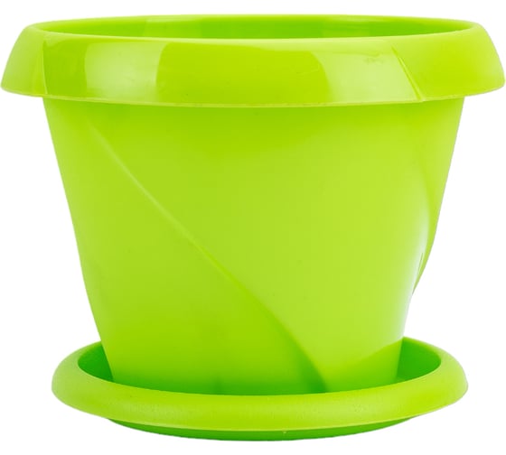 Изображение товара Кашпо Martika Флориана с поддонником, 0.3 л, диам. 100 мм, салатовое С383САЛ