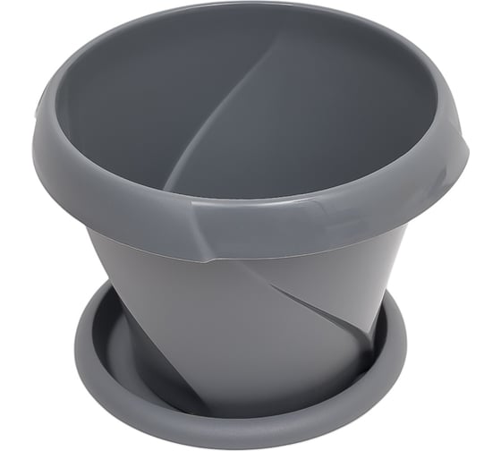 Изображение товара Кашпо Martika Флориана с поддонником, 1.4 л, диам. 170 мм, серое С385СЕР