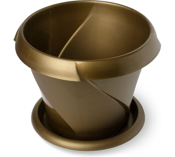 Изображение товара Кашпо Martika Флориана с поддонником, 0.3 л, диам. 100 мм, золотое С383ЗОЛ