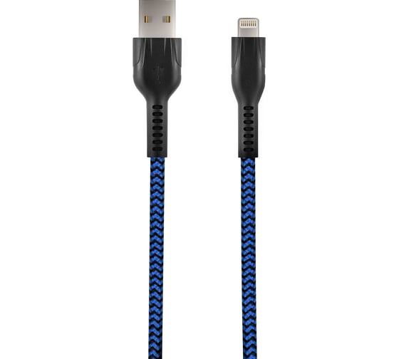 Изображение товара Кабель STIMA для зарядки смартфонов и других устройств usb 2.0 - lightning, сине-черный NC10-01