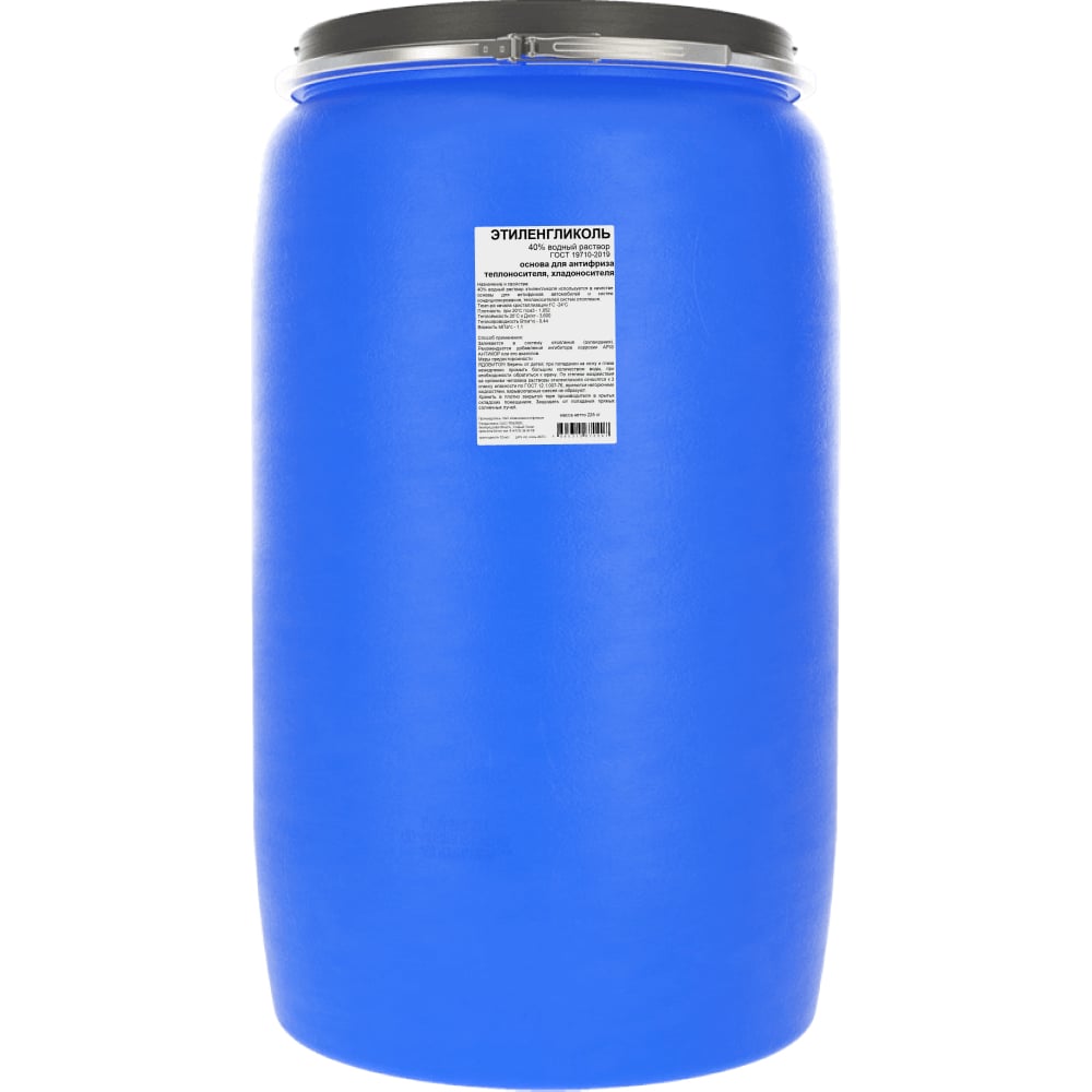 Изображение товара Этиленгликоль APIS 40-процентный водный раствор 225 кг антифриз для отопления