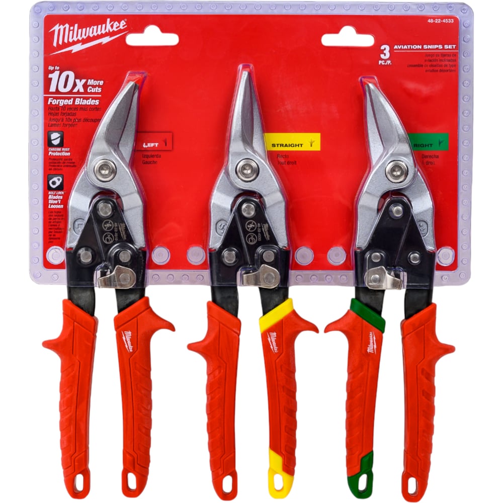 Изображение товара Ножницы по металлу Milwaukee NEW 48224533 3 шт профессиональные