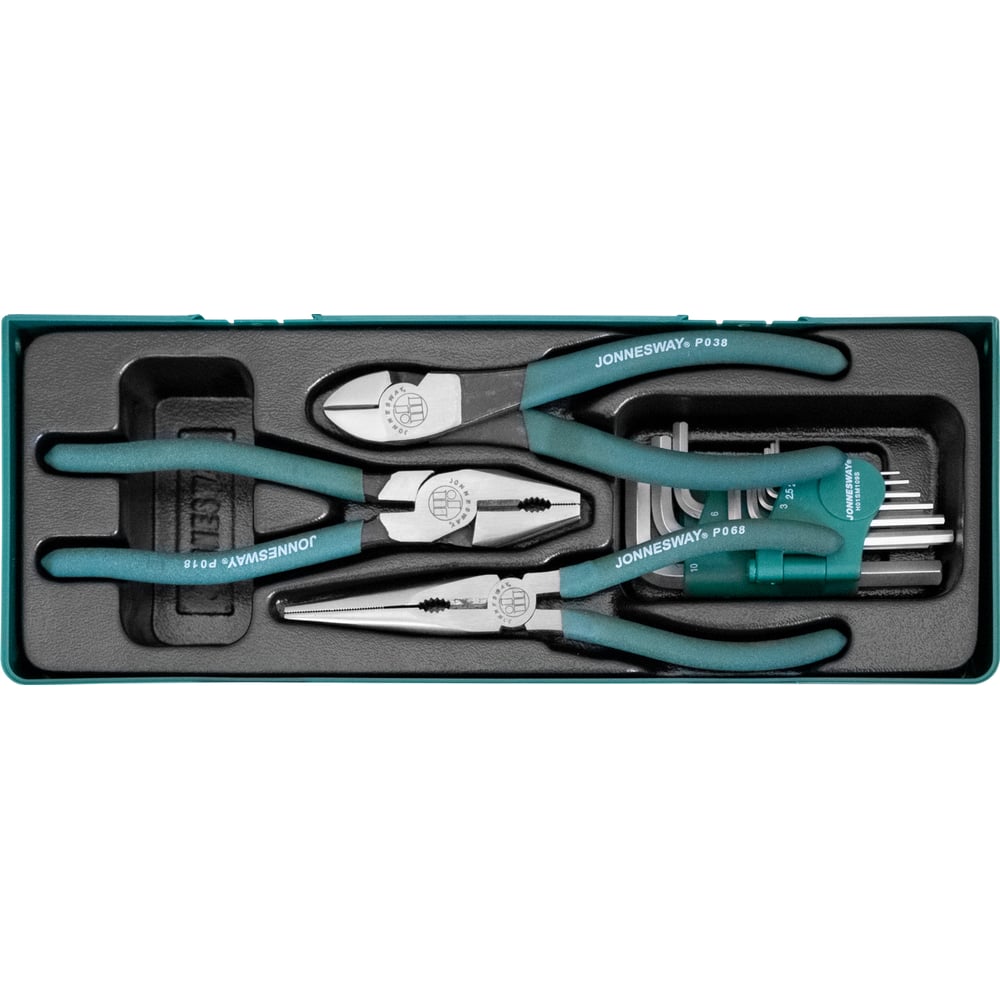Изображение товара Набор шарнирно-губцевого инструмента с торцевыми ключами Jonnesway P018SP1 12 шт