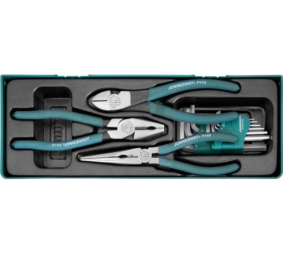 Изображение товара Набор шарнирно-губцевого инструмента с набором торцевых ключей Jonnesway P018SP1 Н1.5-Н10 мм 6623