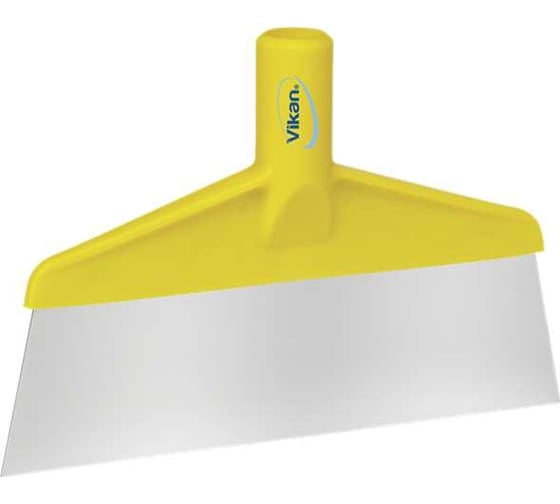 Изображение товара Скребок с рабочей пластиной из нержавейки для столов и полов Vikan 260 мм, желтый 29106