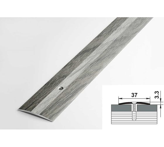 Изображение товара Порог напольный Лука пс 03.1800.050 дуб муссон грей, 180 см, 37 мм УТ000076941