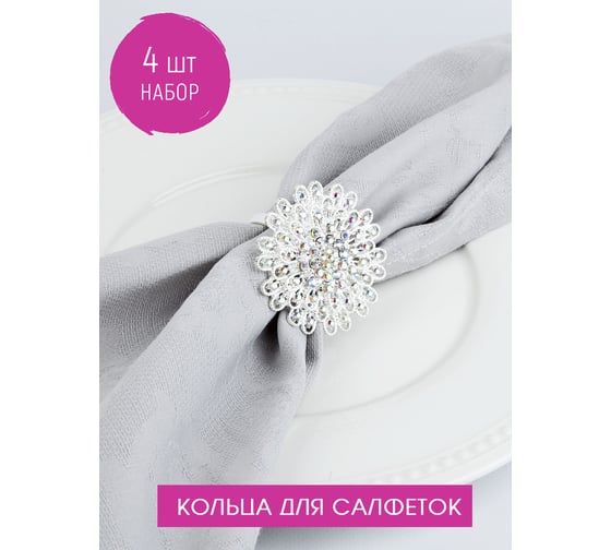 Изображение товара Набор колец для салфеток Nouvelle цветок, 5,5x5,5 см 9903654-Н4