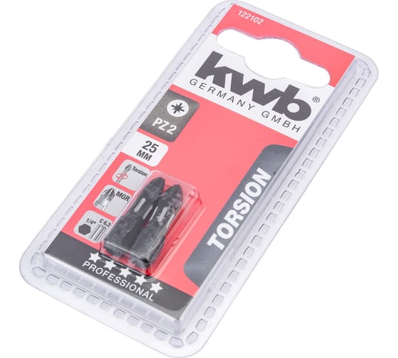 Изображение товара Бита PZ2 25 мм TORSION 2 шт. KWB 122102