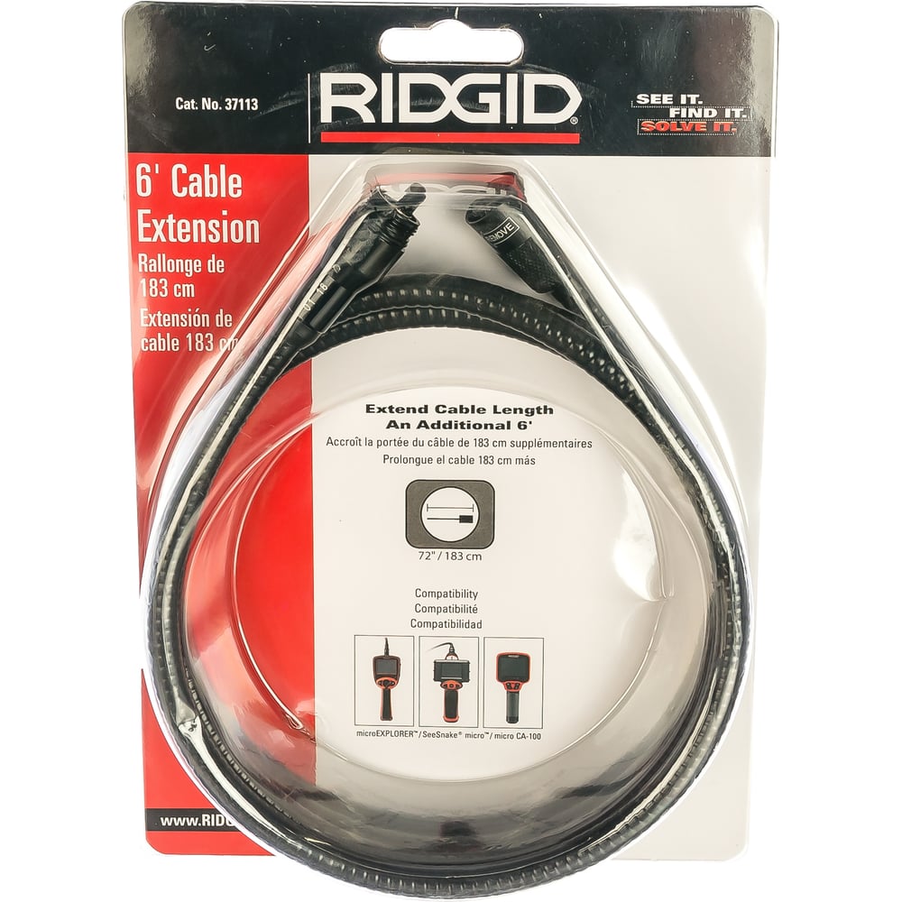 фото Удлинитель универсальный 180 см для систем ca-100, ca-300 ridgid 37113