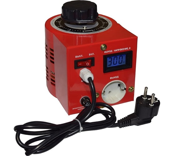 Изображение товара Лабораторный автотрансформатор SUNTEK ЛАТР 500ВА RED диапазон 0-300 Вольт, 2А SK2.2_LTR0500RED