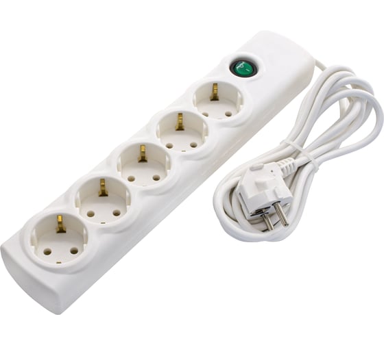 Изображение товара Сетевой удлинитель РемоКолор 5 розеток пвс 3x1мм², 16а, с/з, с выкл., 3м, (шт.) 89-0-063