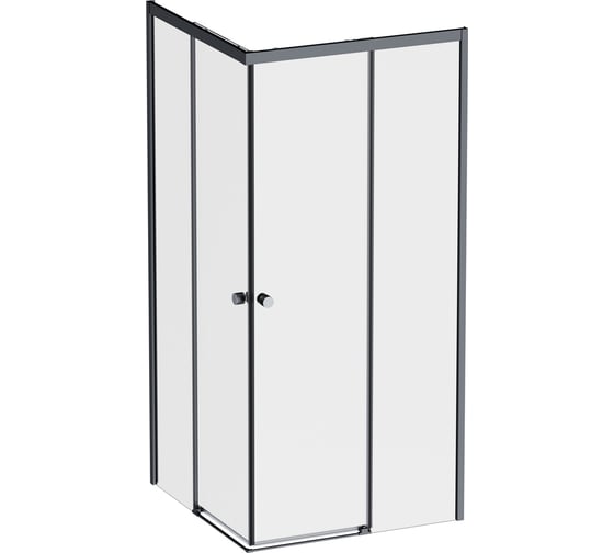Изображение товара Душевое ограждение AM.PM X-Joy Square Slide 90x90, черный, прозрачное W94G-403-9090-BT