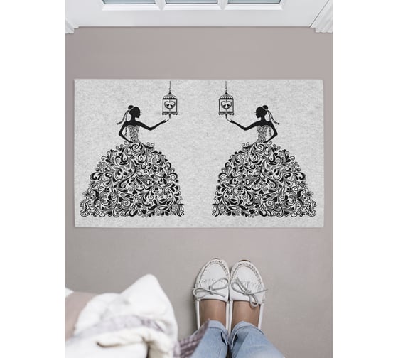 Изображение товара Придверный коврик в прихожую JOYARTY с принтом Принцесса, 45х75 см door_425005