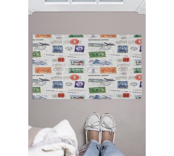 Изображение товара Придверный коврик в прихожую JOYARTY с принтом Почтовые марки, 45х75 см door_423729