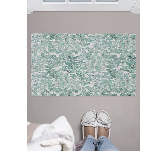 Изображение товара Придверный коврик в прихожую JOYARTY с принтом Полотно листьев, 45х75 см door_423864