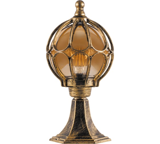 Изображение товара Садово-парковый светильник FERON PL3804 круглый на постамент 60W 230V E27, черное золото 11365