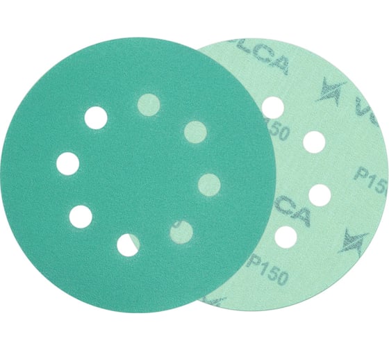 Изображение товара Диск абразивный на пленочной основе Emerald 125 мм, 8 отв., P150, 100 шт VOLCA 55210114015