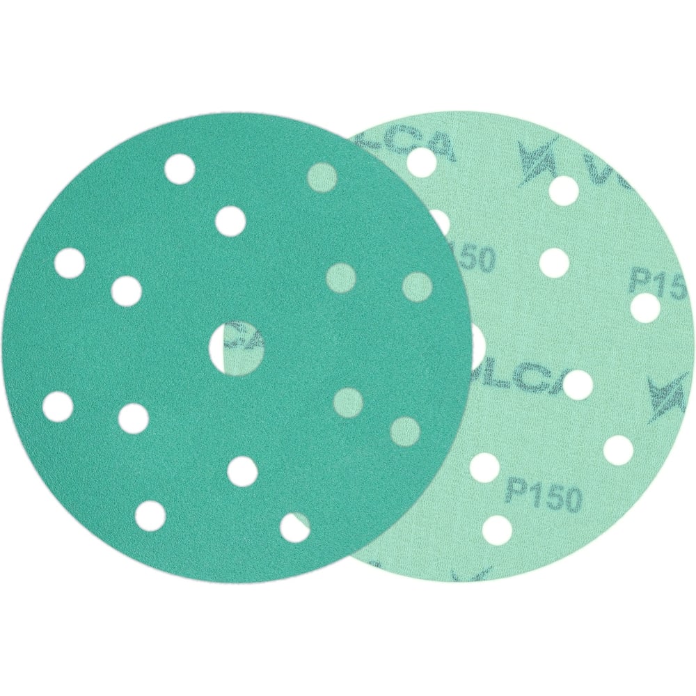 Изображение товара Диск абразивный на пленочной основе Emerald 150 мм, 15 отв., P150, 100 шт VOLCA 55210224015