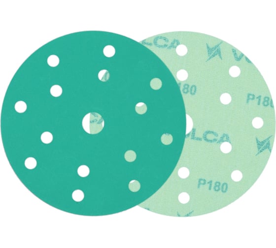 Изображение товара Диск абразивный на пленочной основе Emerald 150 мм, 15 отв., P180, 100 шт VOLCA 55210224018