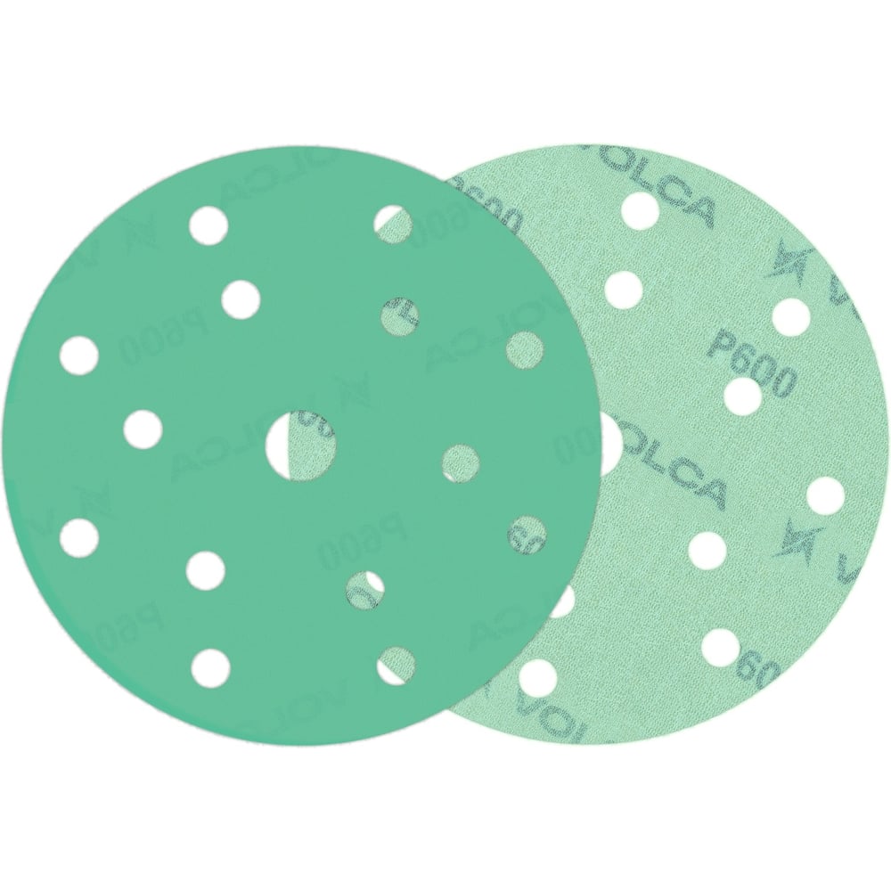 Изображение товара Абразивный диск на пленочной основе Emerald 150 мм 15 отверстий P600 100 шт VOLCA