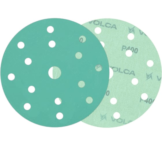 Изображение товара Диск абразивный на пленочной основе Emerald 150 мм, 15 отв., P400, 100 шт VOLCA 55210224040