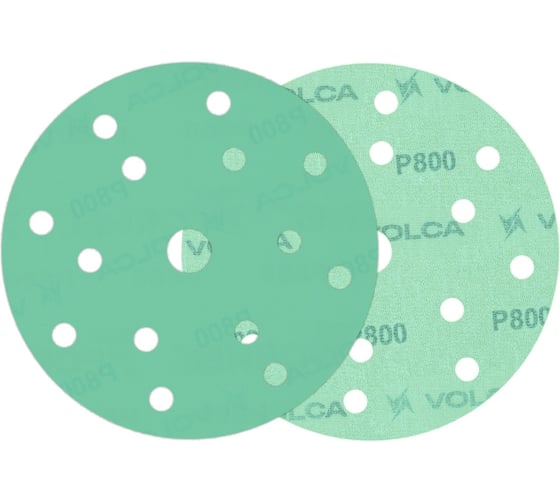 Изображение товара Диск абразивный на пленочной основе Emerald 150 мм, 15 отв., P800, 100 шт VOLCA 55210224080