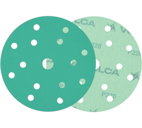 Изображение товара Диск абразивный на пленочной основе Emerald 150 мм, 15 отв., P220, 100 шт VOLCA 55210224022