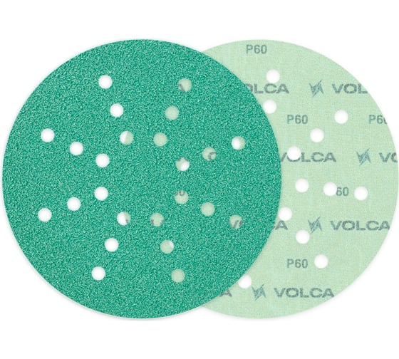 Изображение товара Диск абразивный на пленочной основе Emerald 225 мм, 24 отв., P60, 50 шт VOLCA 55210333006