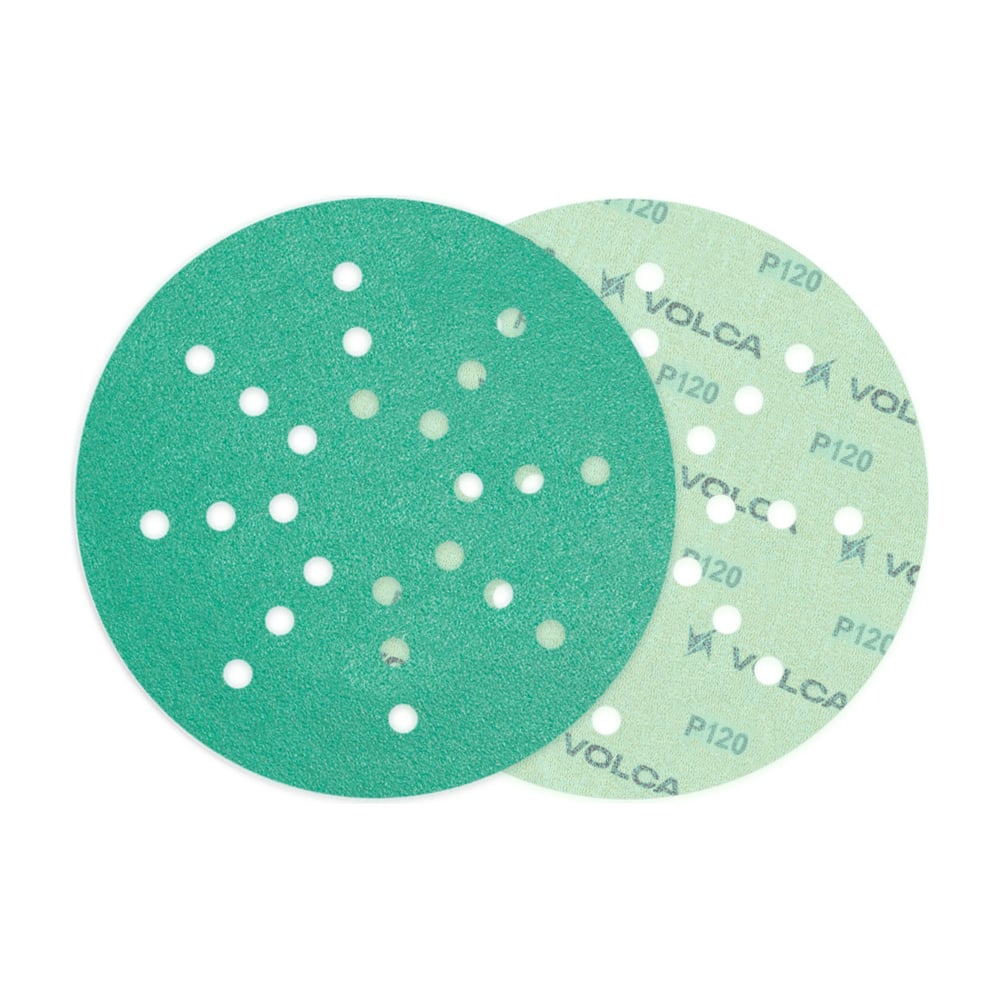 Изображение товара Диск абразивный на пленочной основе Emerald 225 мм 24 отверстия P120 50 шт VOLCA