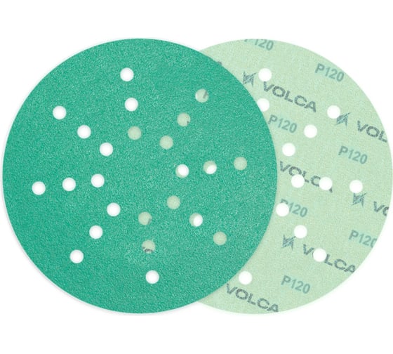Изображение товара Диск абразивный на пленочной основе Emerald 225 мм, 24 отв., P120, 50 шт VOLCA 55210333012