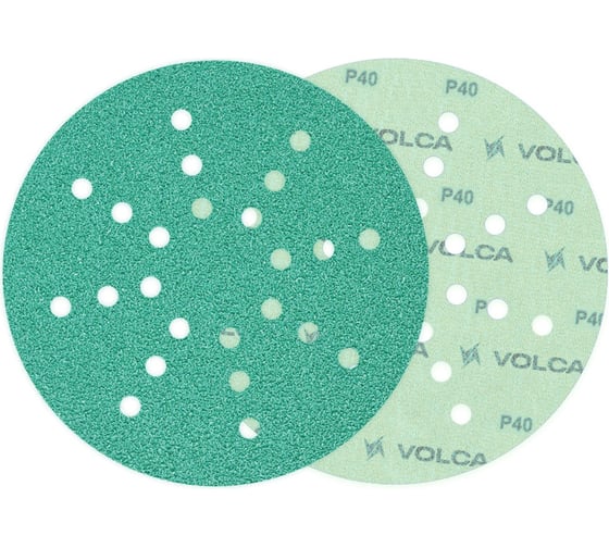 Изображение товара Диск абразивный на пленочной основе Emerald 225 мм, 24 отв., P40, 50 шт VOLCA 55210333004
