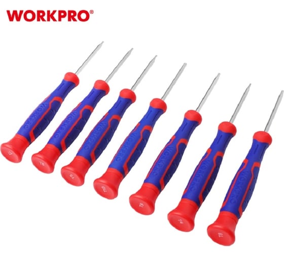 Изображение товара Набор прецизионных отверток TORX WORKPRO CR-V, 7 шт. WP200510
