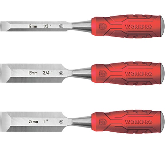 Изображение товара Набор стамесок по дереву WORKPRO 3 шт. WP201300