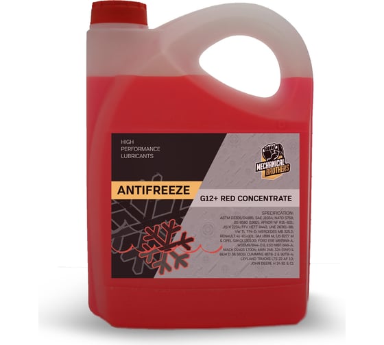 Изображение товара Концентрат охлаждающей жидкости MECHANICAL BROTHERS Mb antifreeze g12+ red concentrate 5л 4673725543204