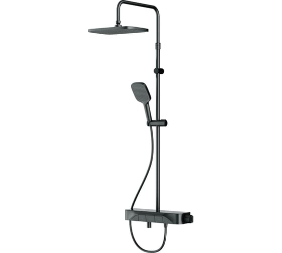 Изображение товара Душевая система AM.PM Func смеситель-полка для ванны и душа с термостатом, душевая штанга, верхний душ квадратный, ручной душ F078F322