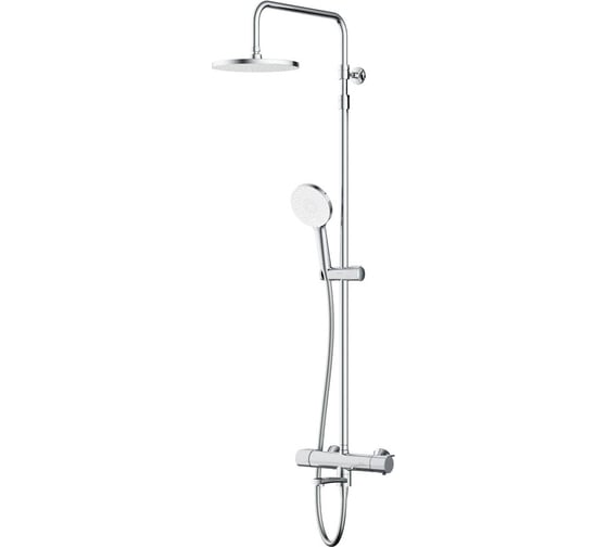 Изображение товара Душевая система AM.PM X-Joy смеситель для ванны и душа с термостатом, душевая штанга, верхний душ 220 мм, ручной душ, хром F0785A500