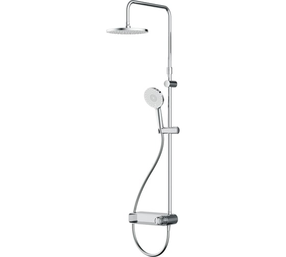 Изображение товара Душевая система AM.PM X-Joy смеситель-полка для душа, душевая штанга, верхний душ 220 мм, ручной душ, хром F0785A600