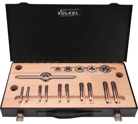 Изображение товара Набор метчиков и плашек VOELKEL UNF 1/4-1/2 HSS-G 23 предмета V48060